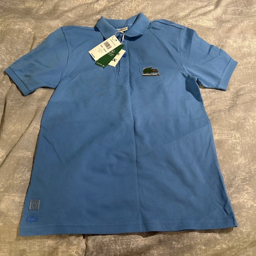 LaCoste Blue Organic cotton Minecraft polo size 16